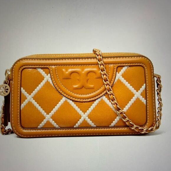 NWT Tory Burch Fleming Pop Quilt Double-zip Mini Bag - Picture 1 of 9